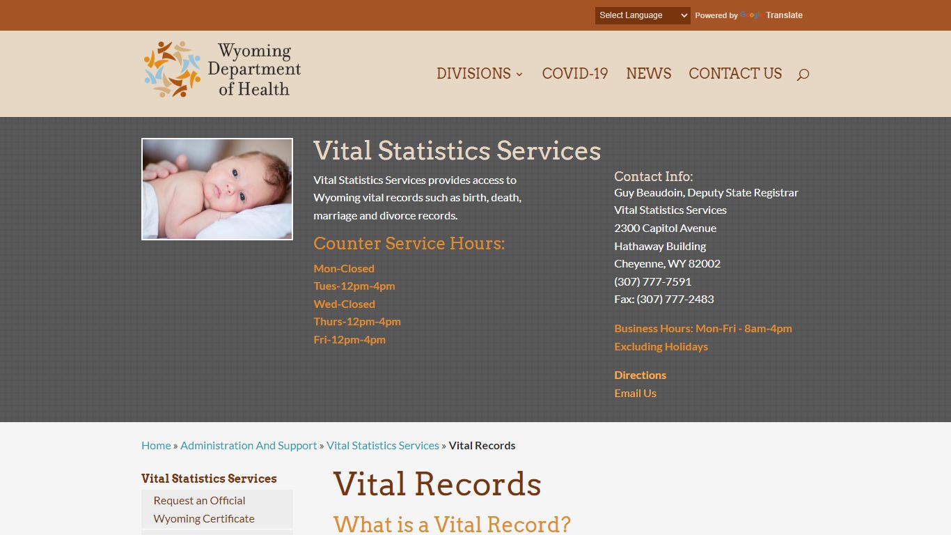 Vital Records - Wyoming Department of Health